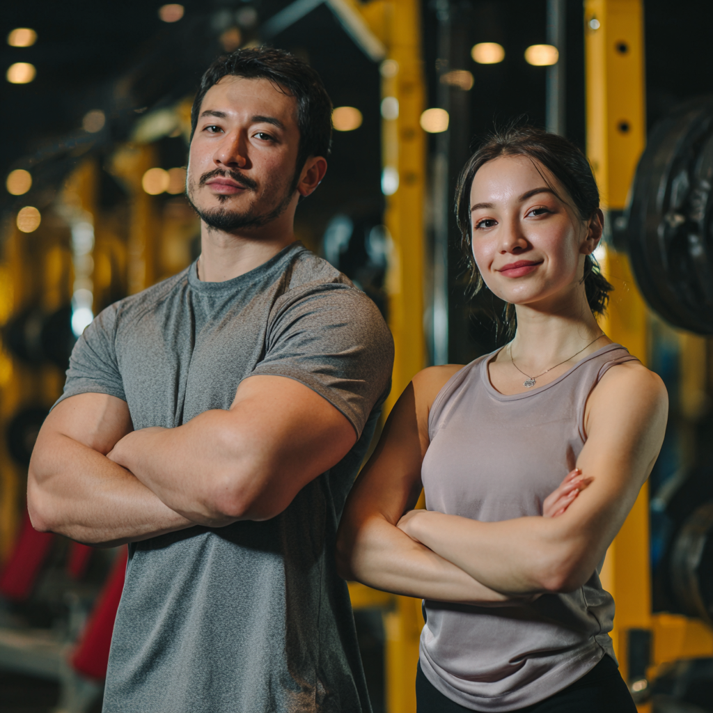 Confident Uzbek man in his thirties displaying strength and wellness after following the fitness program, radiating health and vitality